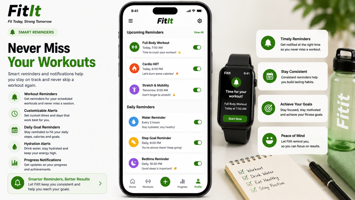 FitIt calisthenics workout session scheduled by a reminder