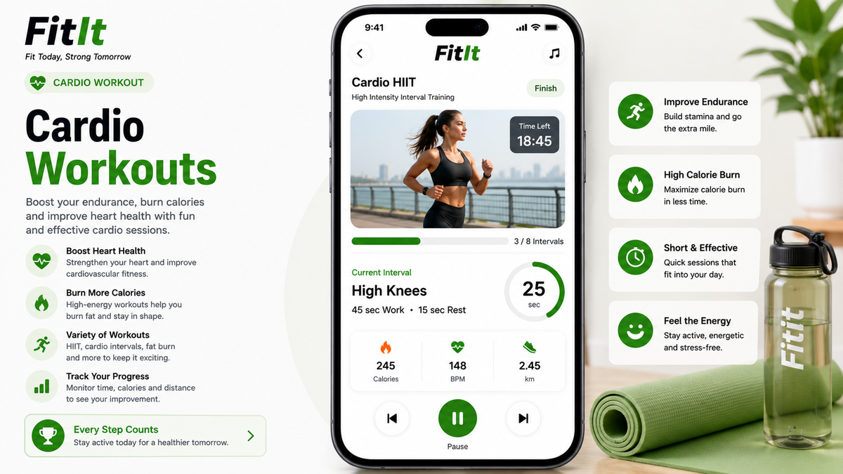 FitIt cardio workout session supporting a fitness goal