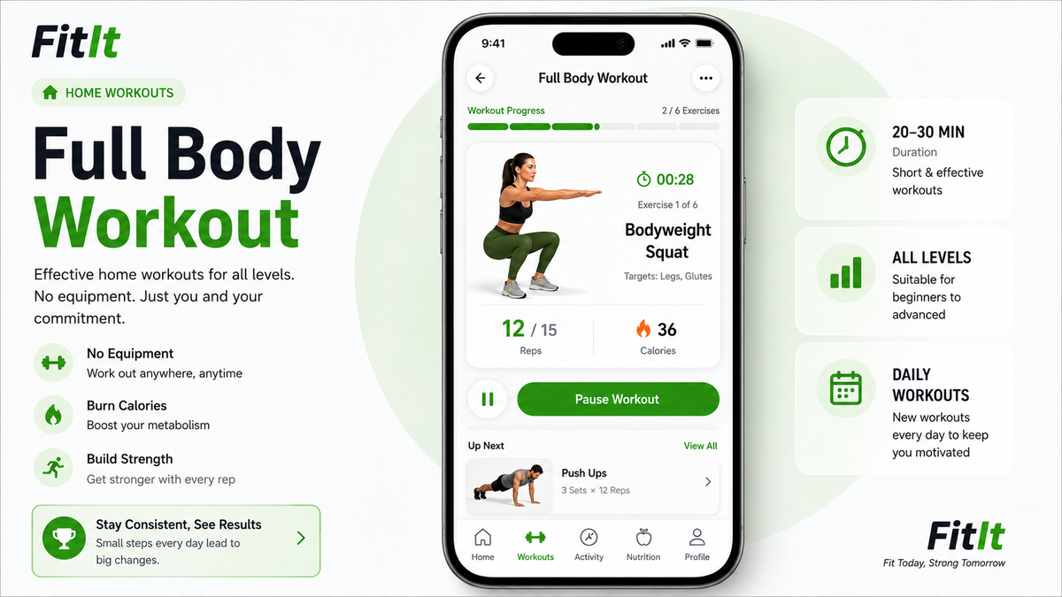 FitIt full body workout session in progress