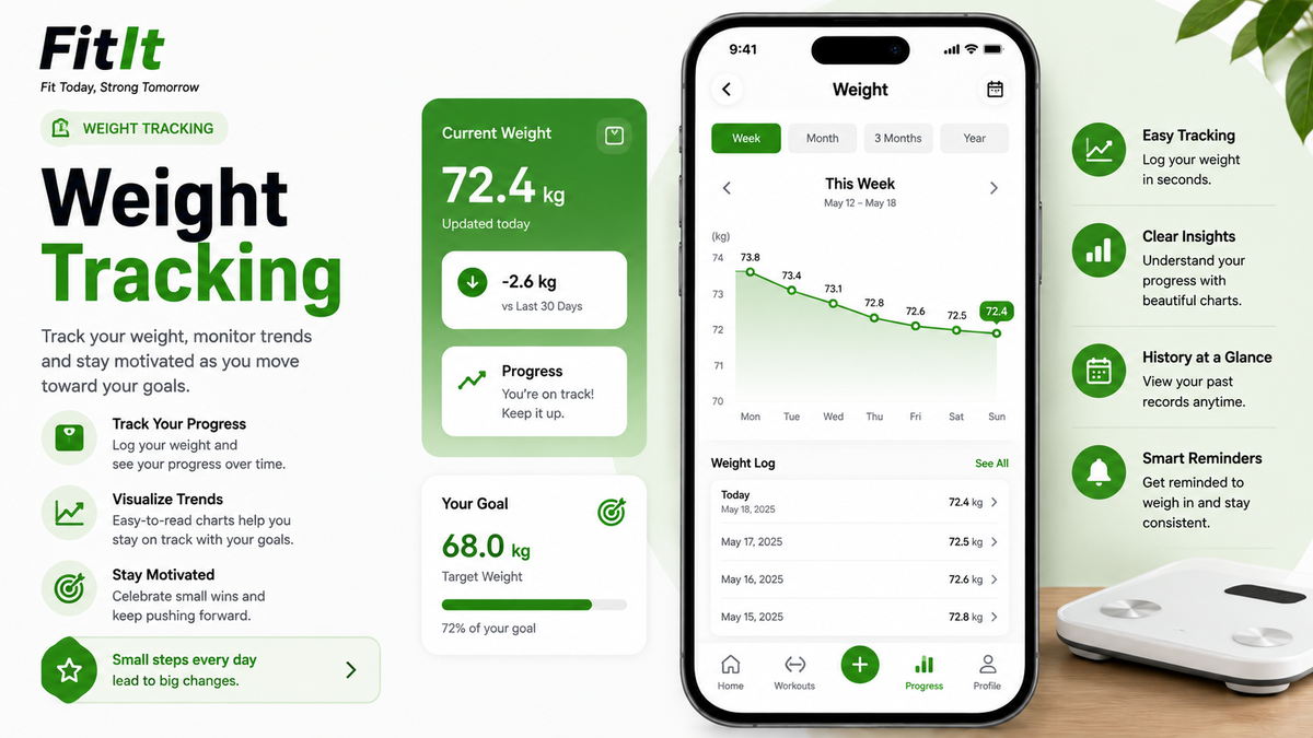 FitIt weight progress tracking chart illustration